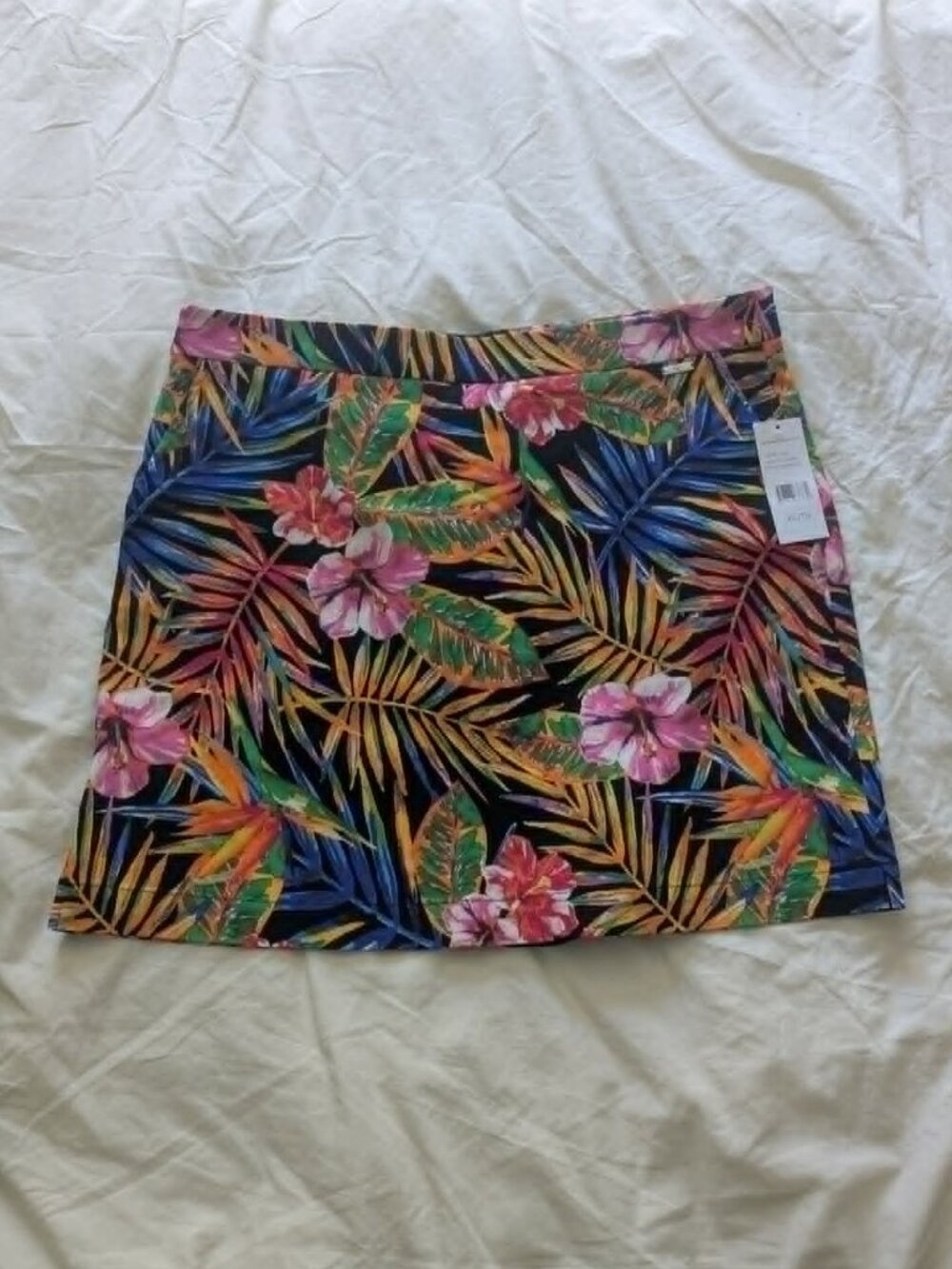 tropical print skort